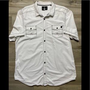 I Jeans Buffalo Shirt Adult XXL White Short Sleeve Button Up Mens Big Guy